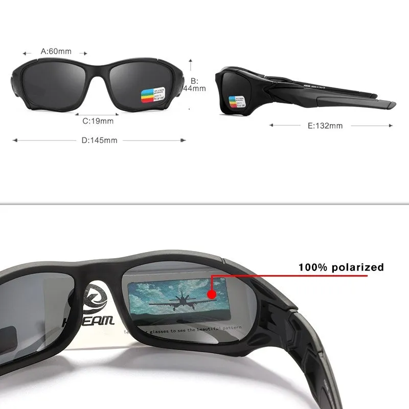 Retro pilot sunglasses with square TAC polarised lenses, unisex frame, mirror finish, and zipper case