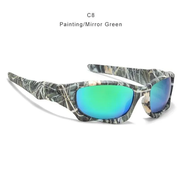 Retro pilot sunglasses with square TAC polarised lenses, unisex frame, mirror finish, and zipper case