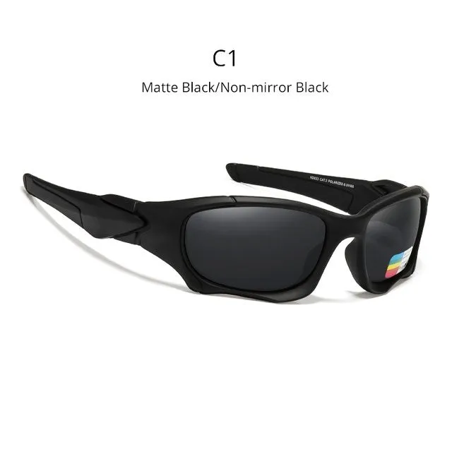 Retro pilot sunglasses with square TAC polarised lenses, unisex frame, mirror finish, and zipper case