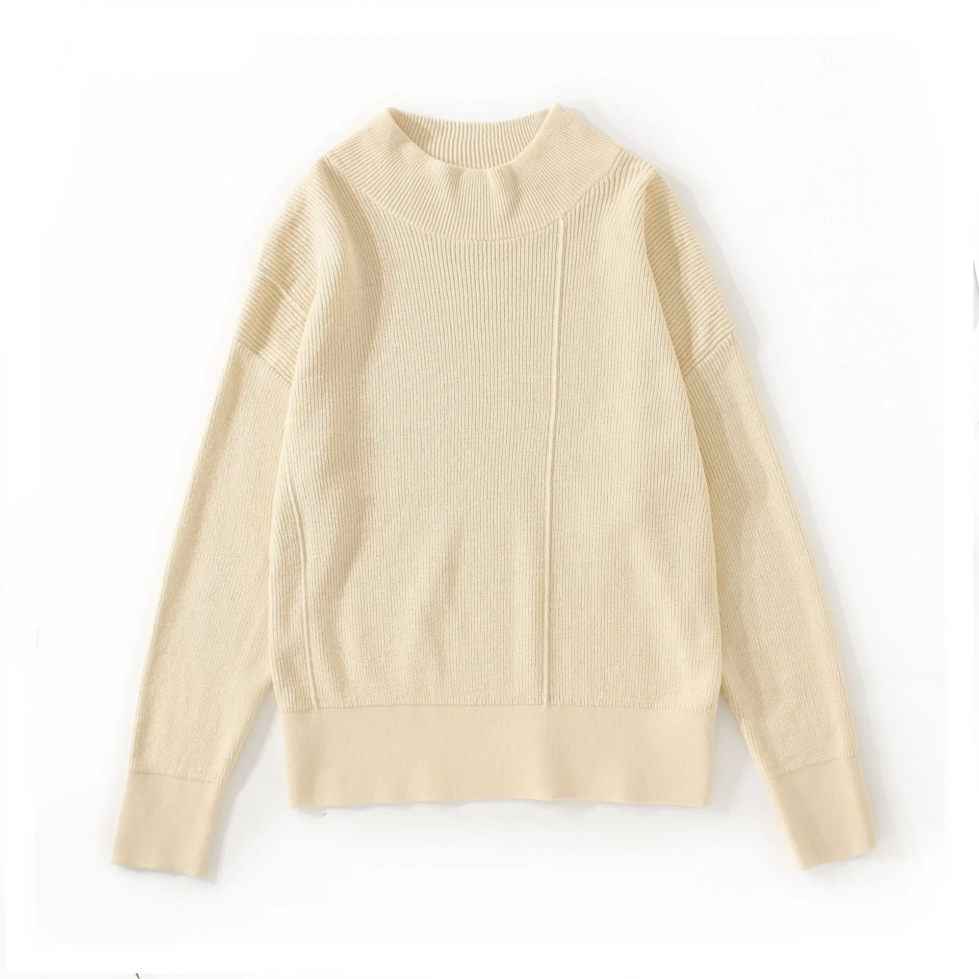 Men's loose fit cotton sweater in grey, round neck, long sleeves, casual style
