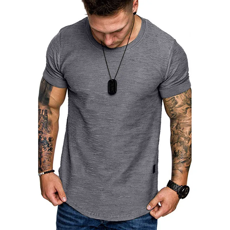 Men's loose round neck short sleeve t-shirt in cotton blend, available in multiple colours