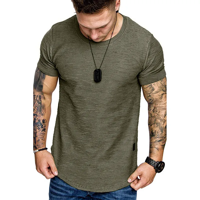 Men's loose round neck short sleeve t-shirt in cotton blend, available in multiple colours