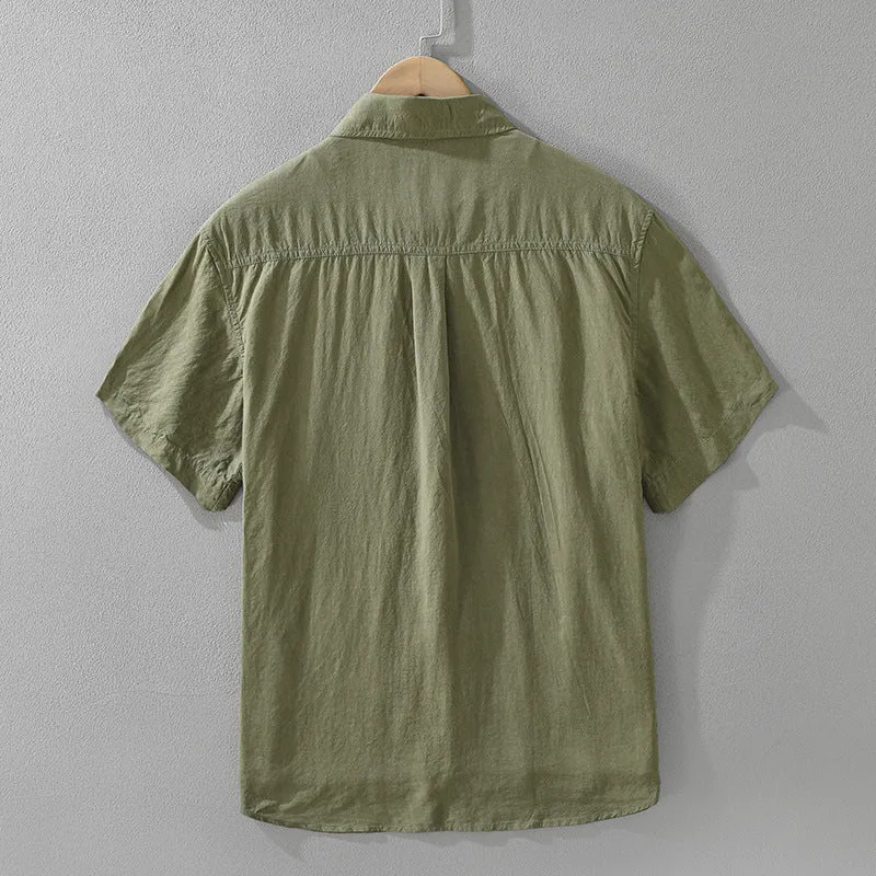 Loose lyocell top cardigan in black, green, or purple with short sleeves