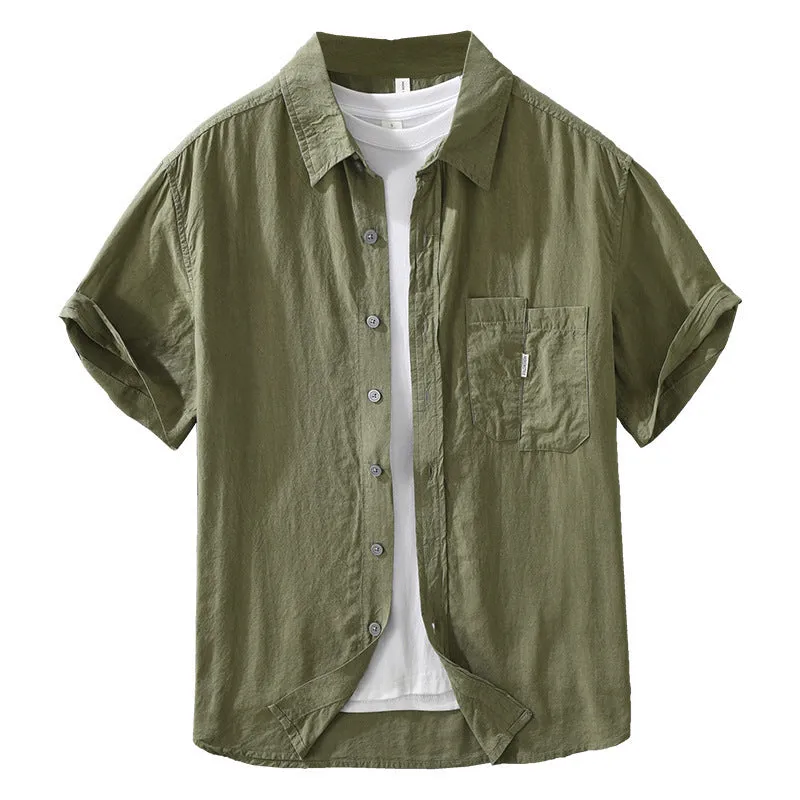 Loose lyocell top cardigan in black, green, or purple with short sleeves