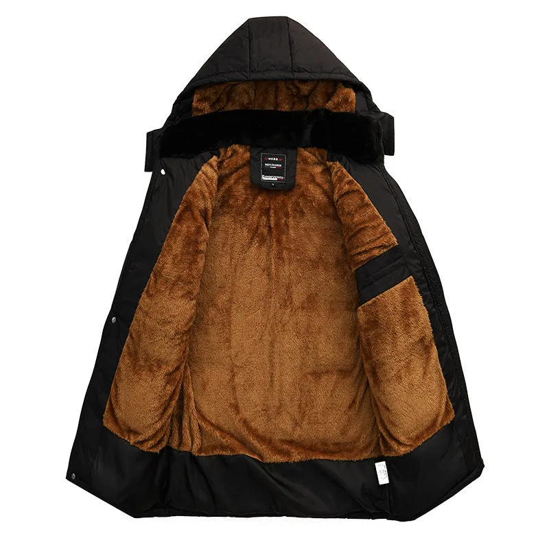Casual cotton hooded zip-front cardigan jacket in Black, loose fit, thicker fabric for youth.