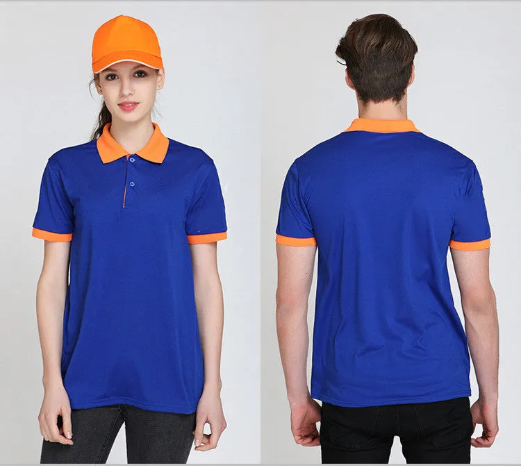 Men's short sleeve cotton-polyester blend polo shirt in simple style, available in multiple colours, Asian sizing.