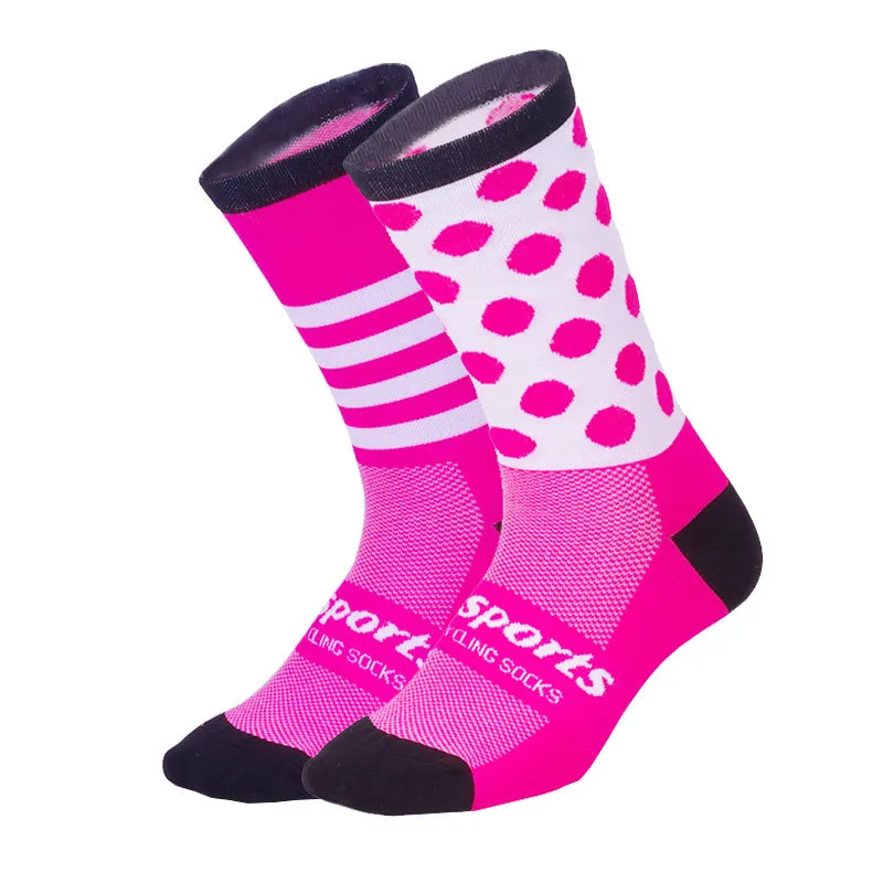 Nylon blend cycling running skate socks in multiple colours including black blue and orange