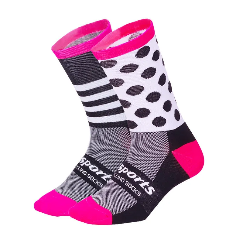 Nylon blend cycling running skate socks in multiple colours including black blue and orange