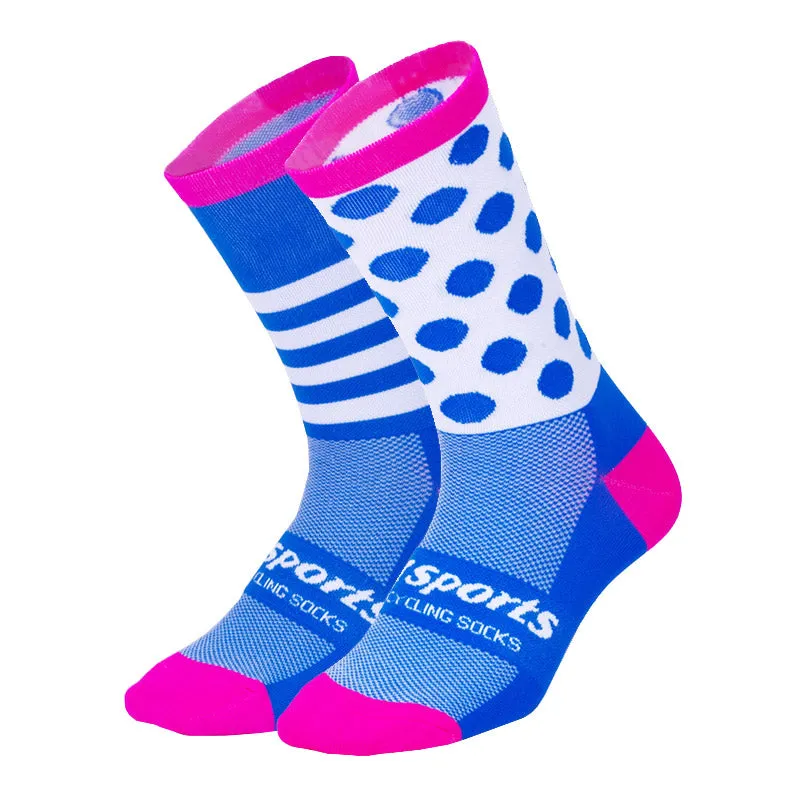Nylon blend cycling running skate socks in multiple colours including black blue and orange