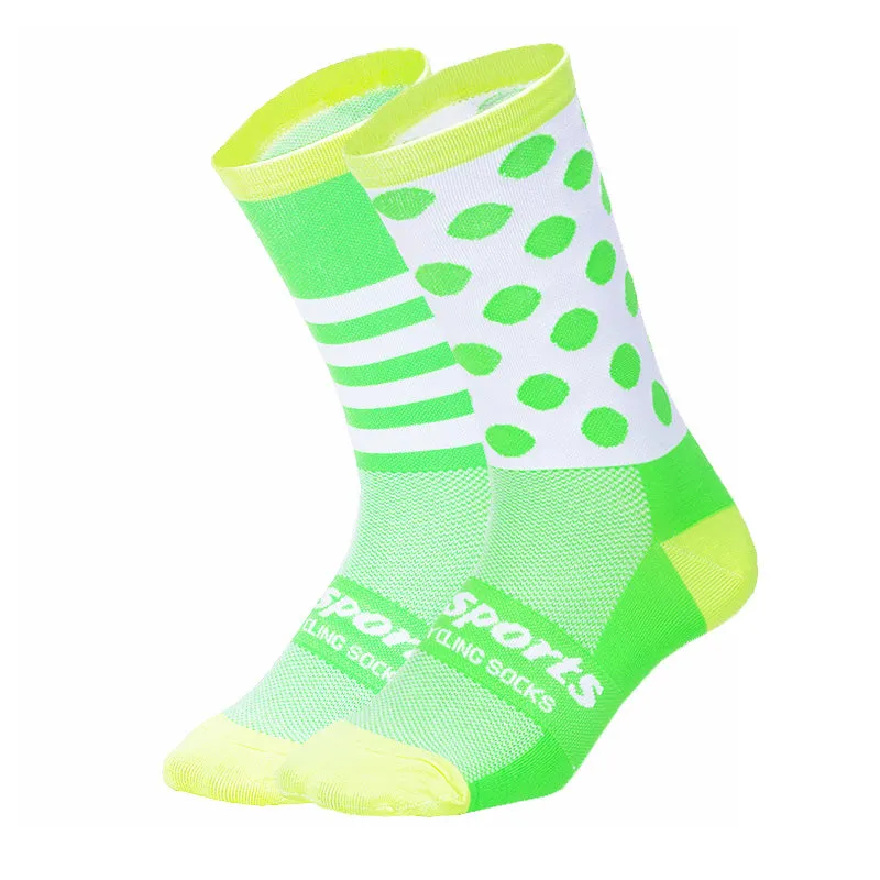 Nylon blend cycling running skate socks in multiple colours including black blue and orange