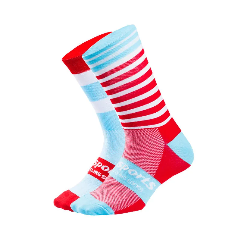 Nylon blend cycling running skate socks in multiple colours including black blue and orange
