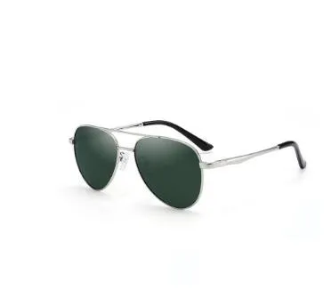 Retro classic vintage sunglasses with gold frame and black grey TAC polarised lenses on a white background