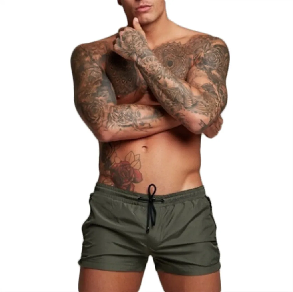 Breathable waterproof sports casual shorts in black, 95% nylon cotton blend, available in M to 3XL
