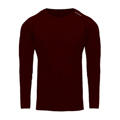Men long sleeve mesh breathable gym T-shirt in black, crew-neck, heavy jersey fabric, size M to XXL
