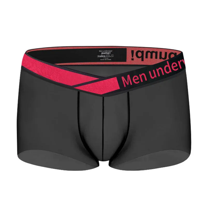 Men's low waist underwear with gradient laser print in breathable nylon modal fabric