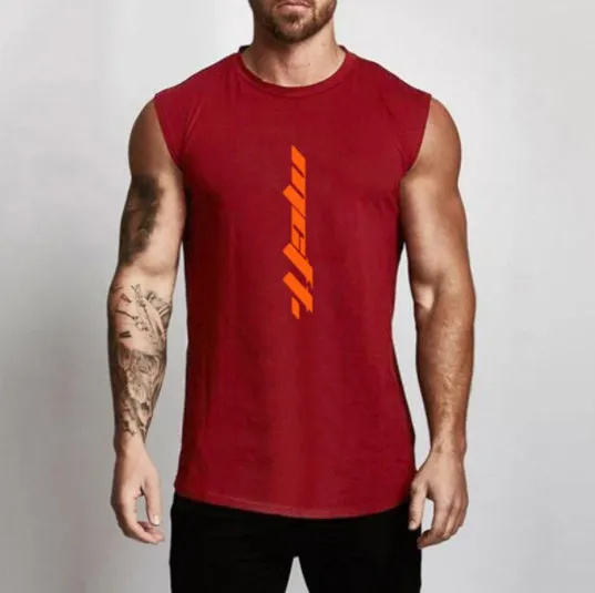 Men's sleeveless cotton tank top in army green, regular fit, moisture-wicking and breathable for gym workouts