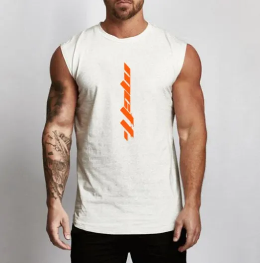 Men's sleeveless cotton tank top in army green, regular fit, moisture-wicking and breathable for gym workouts