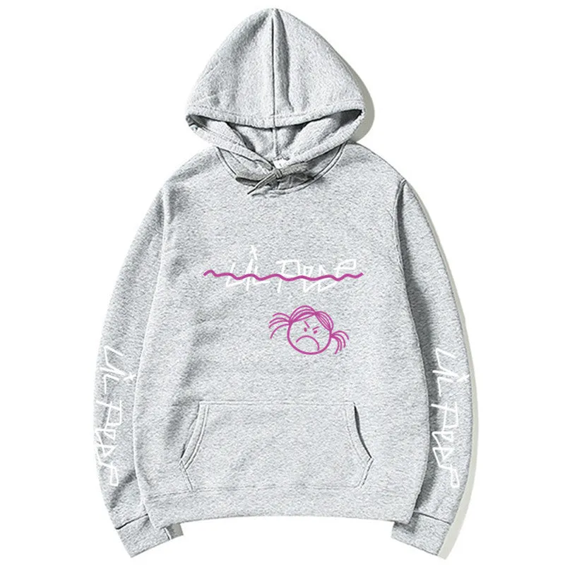 Lil Peep Love Winter hoodie in Beige, loose fit, hooded, printed Cry Baby design