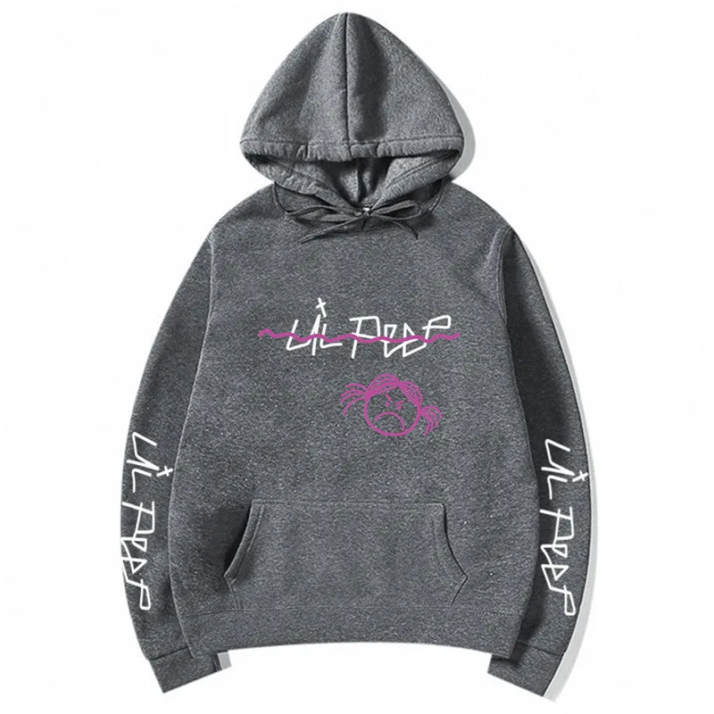Lil Peep Love Winter hoodie in Beige, loose fit, hooded, printed Cry Baby design