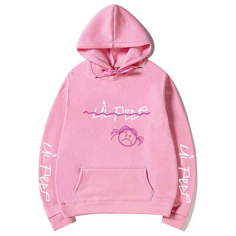 Lil Peep Love Winter hoodie in Beige, loose fit, hooded, printed Cry Baby design
