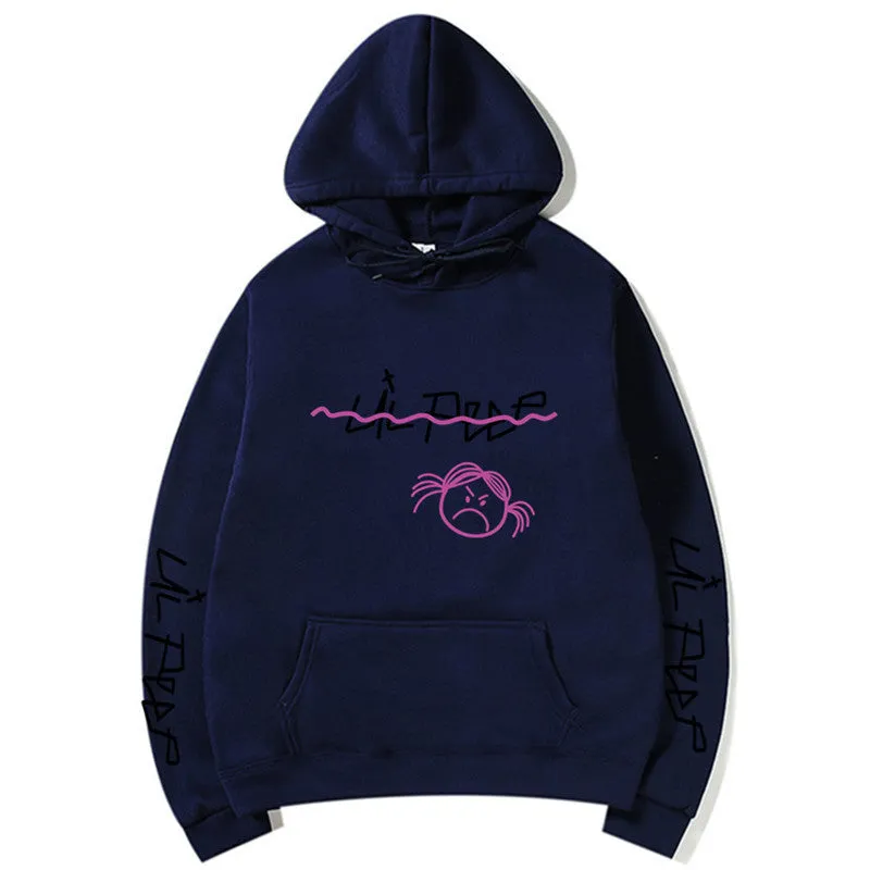 Lil Peep Love Winter hoodie in Beige, loose fit, hooded, printed Cry Baby design