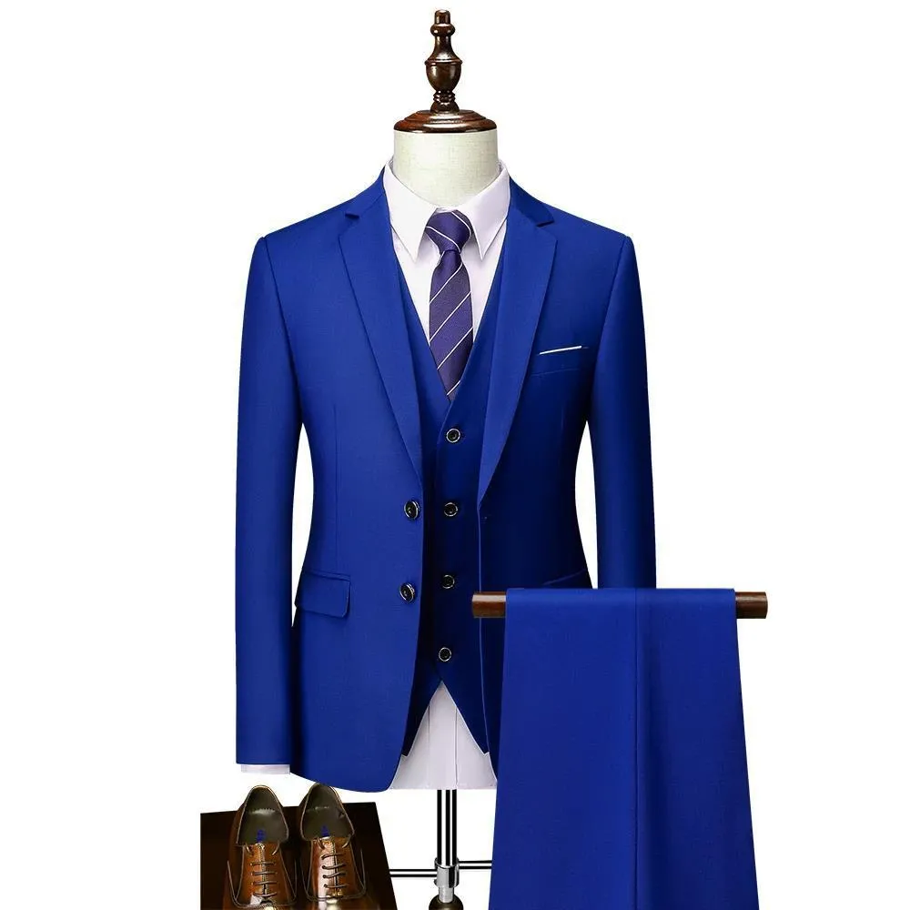 Men's slim fit cotton blend wedding groom waistcoat in six colours with Asian sizing
