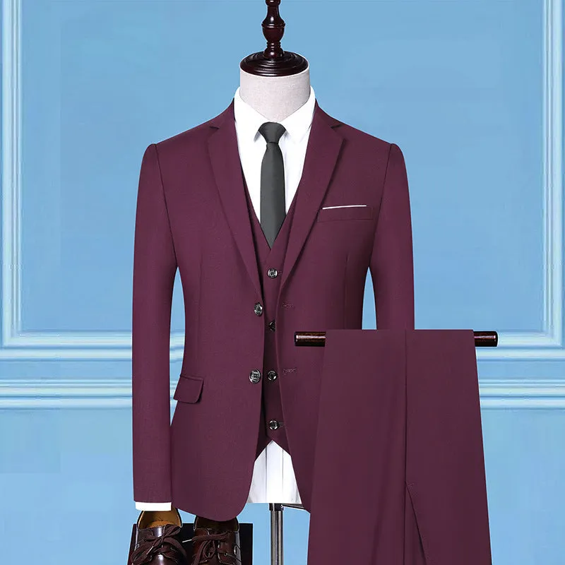 Men's slim fit cotton blend wedding groom waistcoat in six colours with Asian sizing