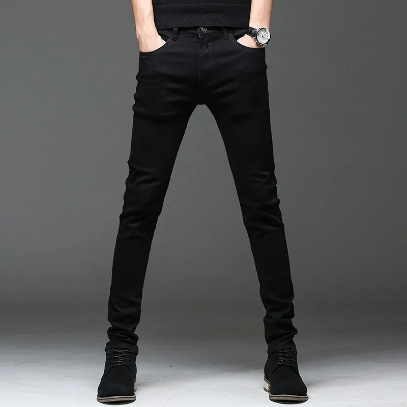 Men's casual jeans in cotton polyester spandex blend, youth pop style, available in multiple colours