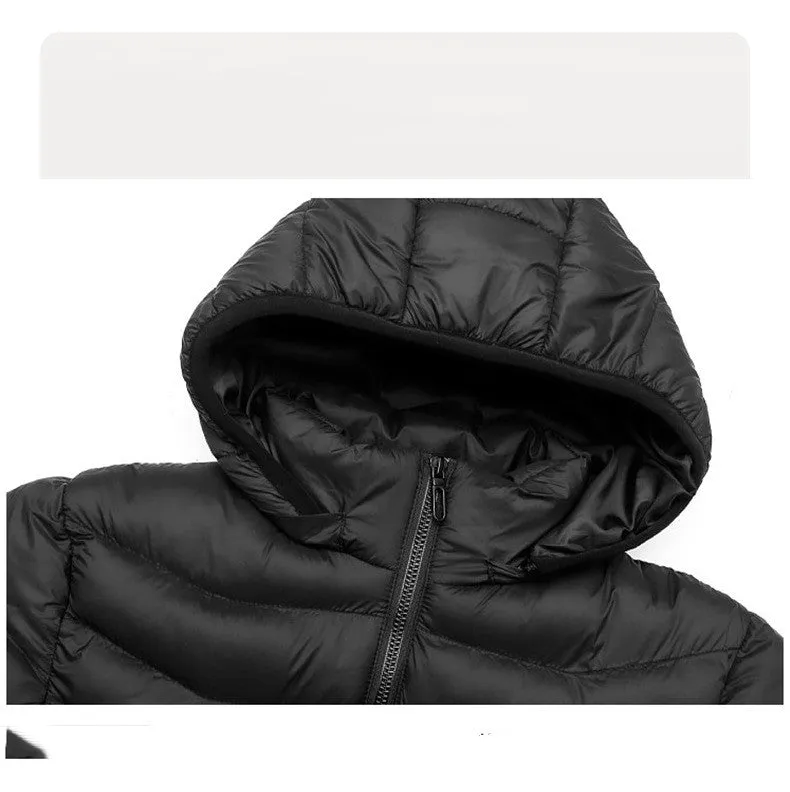 Winter smart heating cardigan for men and women in black, hooded, chemical fibre blend, sizes S to 6XL