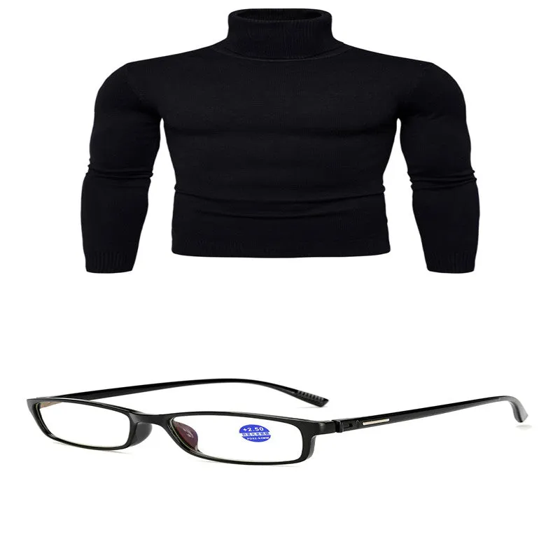 Men's cotton thermal turtleneck sweater in solid colour, slim fit, winter pullover, beige option
