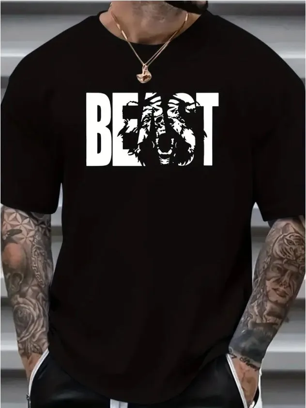 Cotton retro short sleeve t-shirt for men youth group work clothes black art sculpture design front view