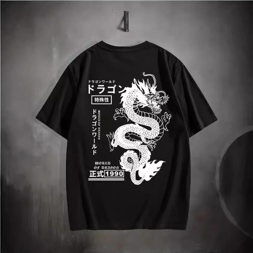 Cotton retro short sleeve t-shirt for men youth group work clothes black art sculpture design front view