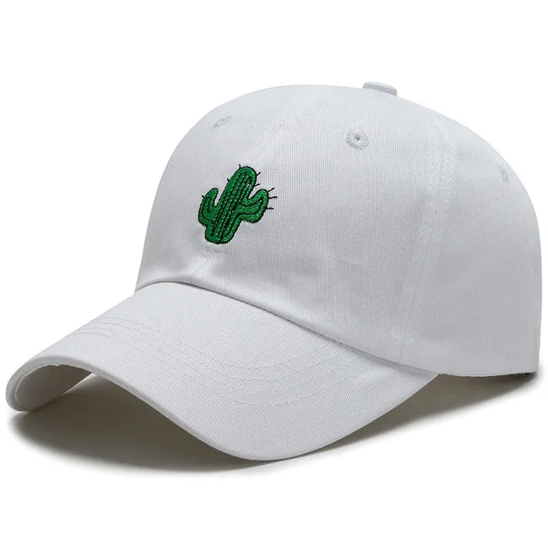 Cotton embroidered cartoon pattern baseball cap in black, white, and pink, adjustable size