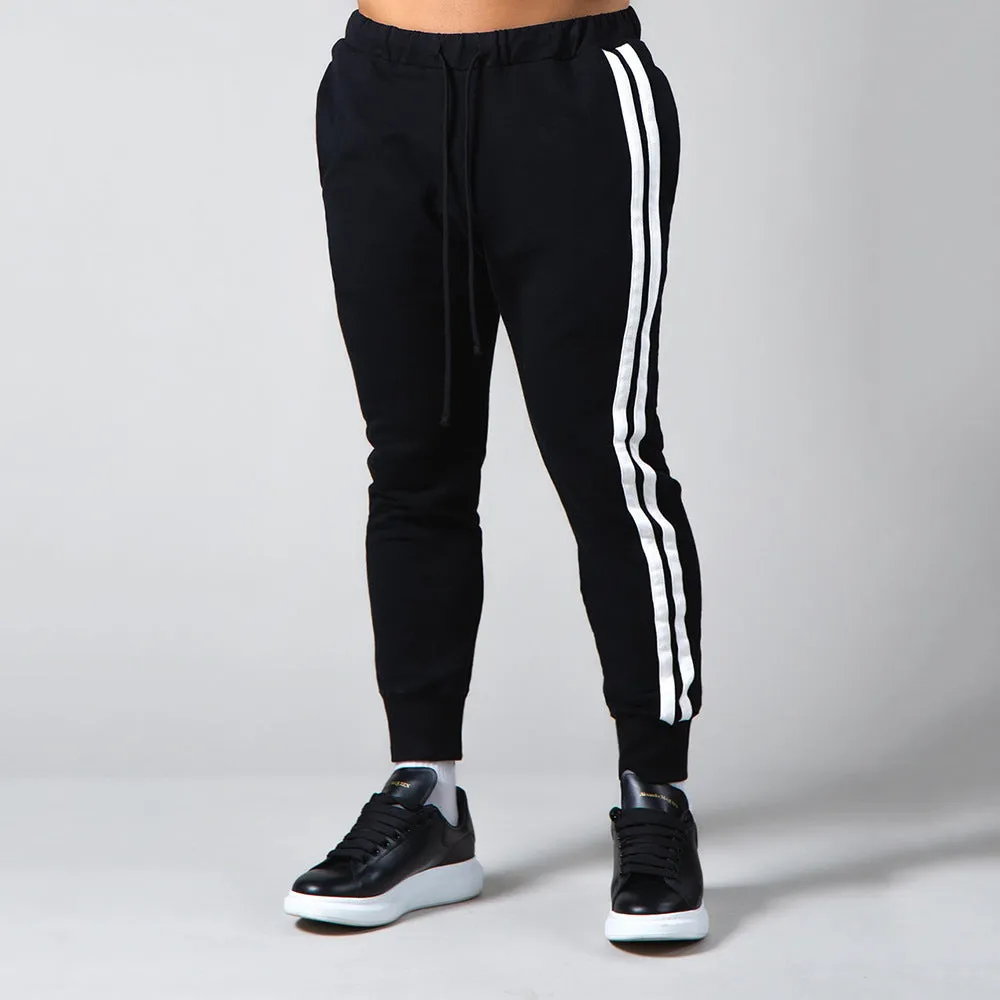 Cotton long pants for outdoor fitness workout training, moisture wicking, available in black and other colours