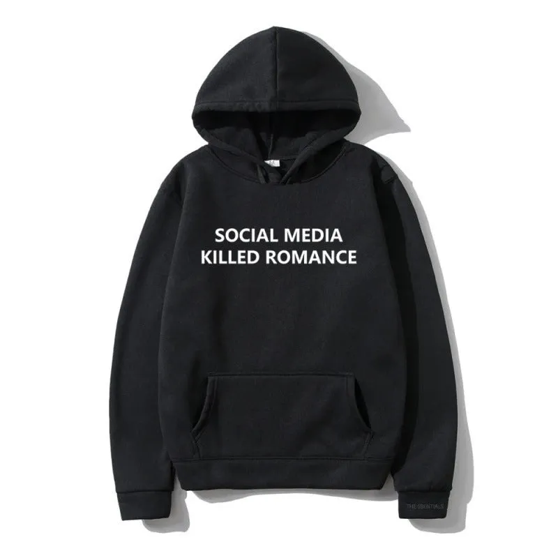 Men's slim-fit grey hoodie with a printed spring letter design on the front, featuring a hood and long sleeves.