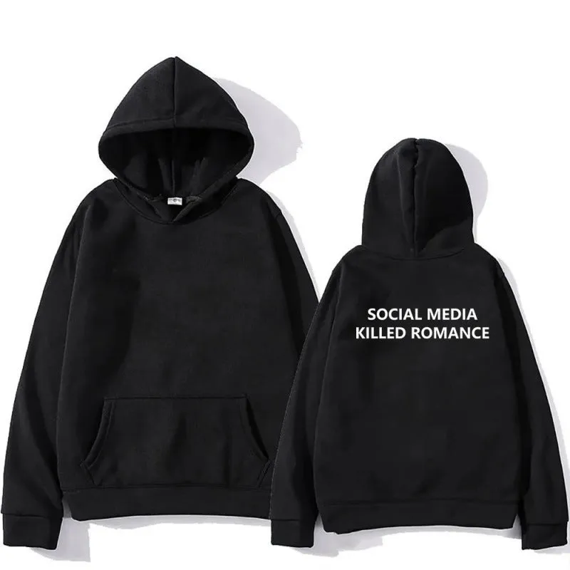 Men's slim-fit grey hoodie with a printed spring letter design on the front, featuring a hood and long sleeves.