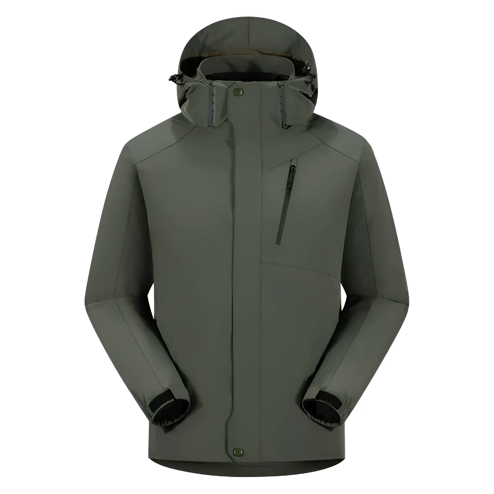 Men's three-in-one winter white down jacket in solid colour with hood and removable liner