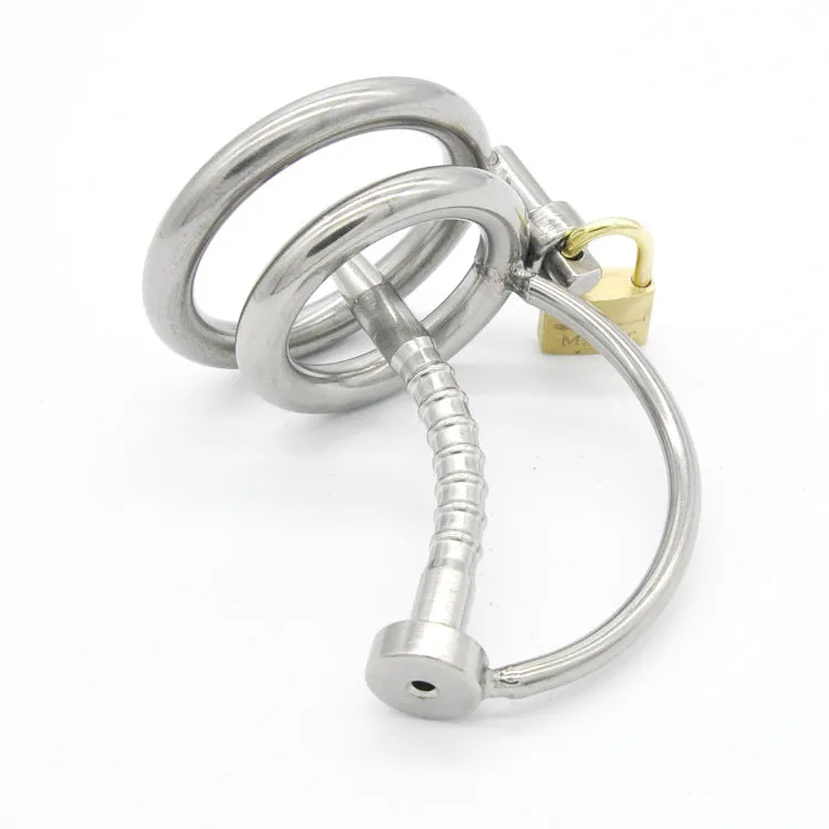 Men's stainless steel chastity device CB6000 with catheter and three ring sizes