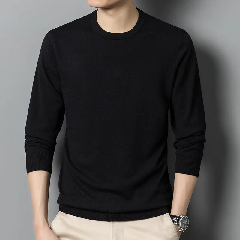 Men's fine yarn heavy sweater in light blue – pullover style for autumn winter – size M to 4XL