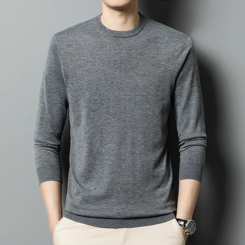 Men's fine yarn heavy sweater in light blue – pullover style for autumn winter – size M to 4XL