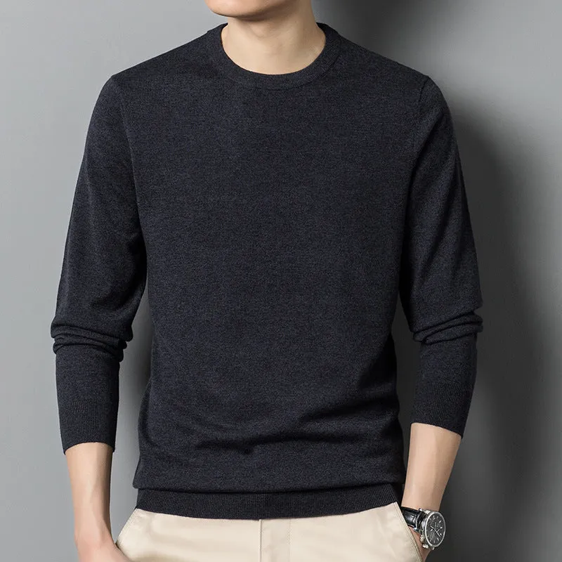 Men's fine yarn heavy sweater in light blue – pullover style for autumn winter – size M to 4XL