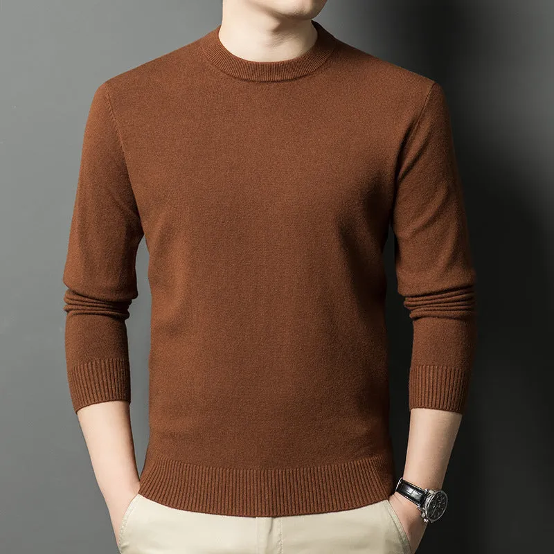Men's fine yarn heavy sweater in light blue – pullover style for autumn winter – size M to 4XL
