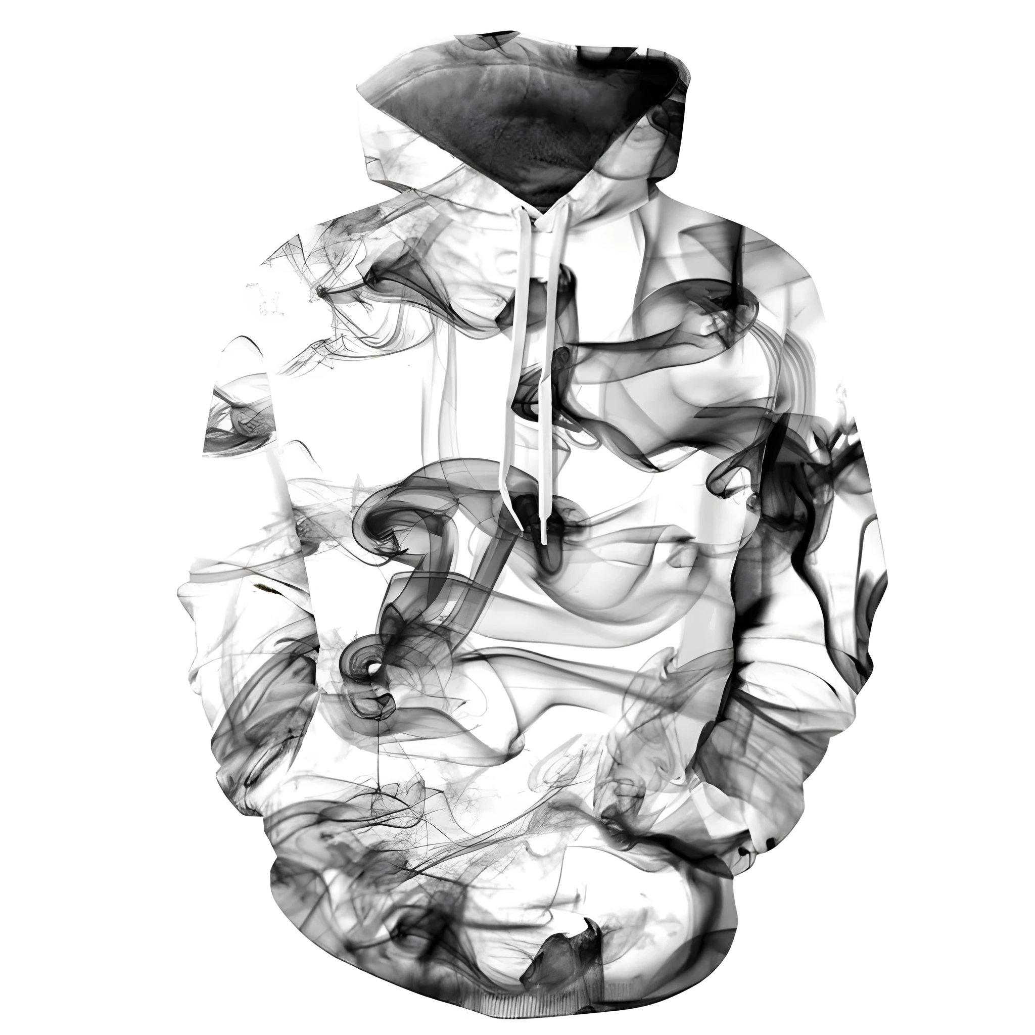 Black Haze Hoodie cotton polyester pullover in black colour front view