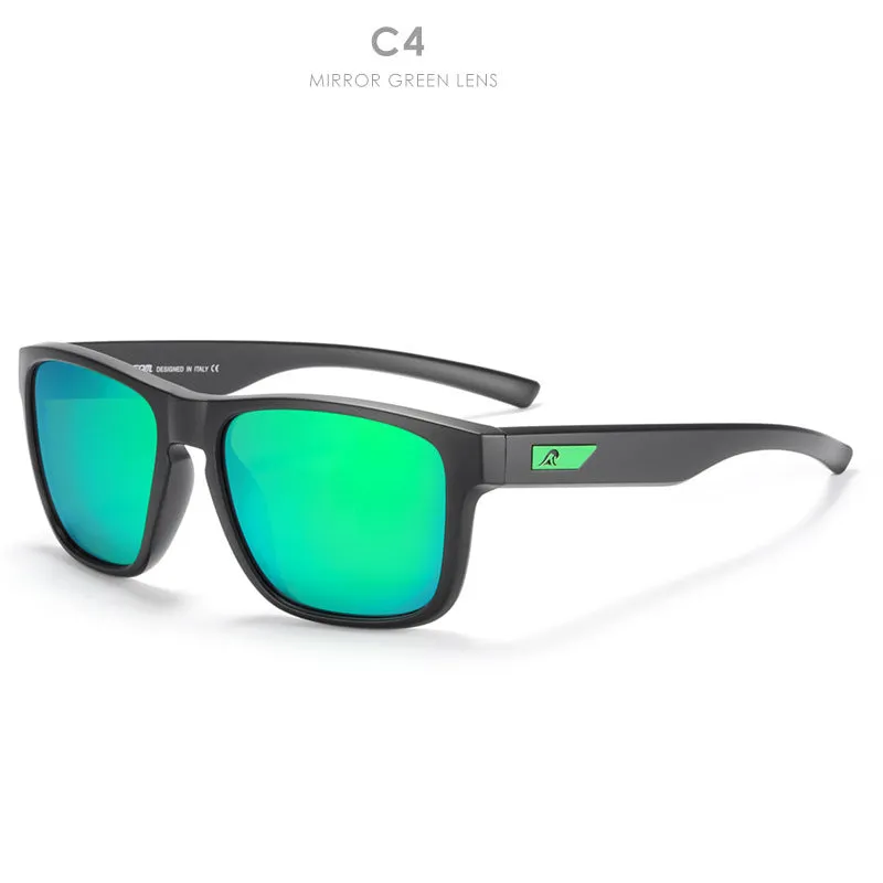 Men's polarised sunglasses with TAC lenses and plastic frame in multiple colour options for outdoor sun protection