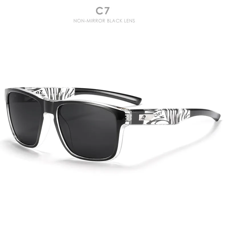 Men's polarised sunglasses with TAC lenses and plastic frame in multiple colour options for outdoor sun protection
