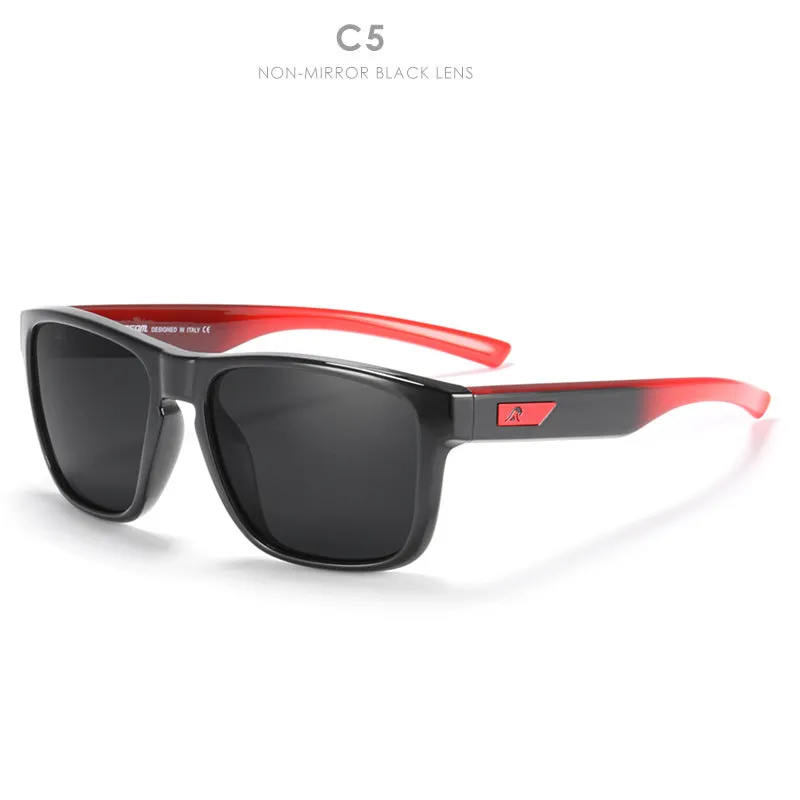 Men's polarised sunglasses with TAC lenses and plastic frame in multiple colour options for outdoor sun protection