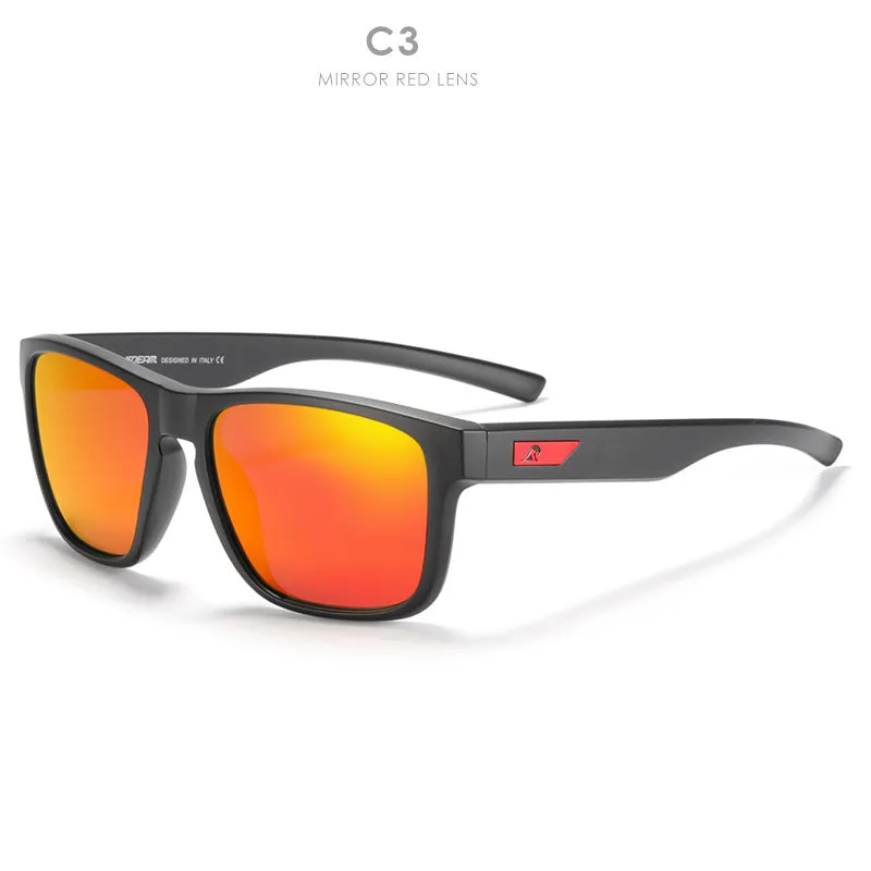 Men's polarised sunglasses with TAC lenses and plastic frame in multiple colour options for outdoor sun protection