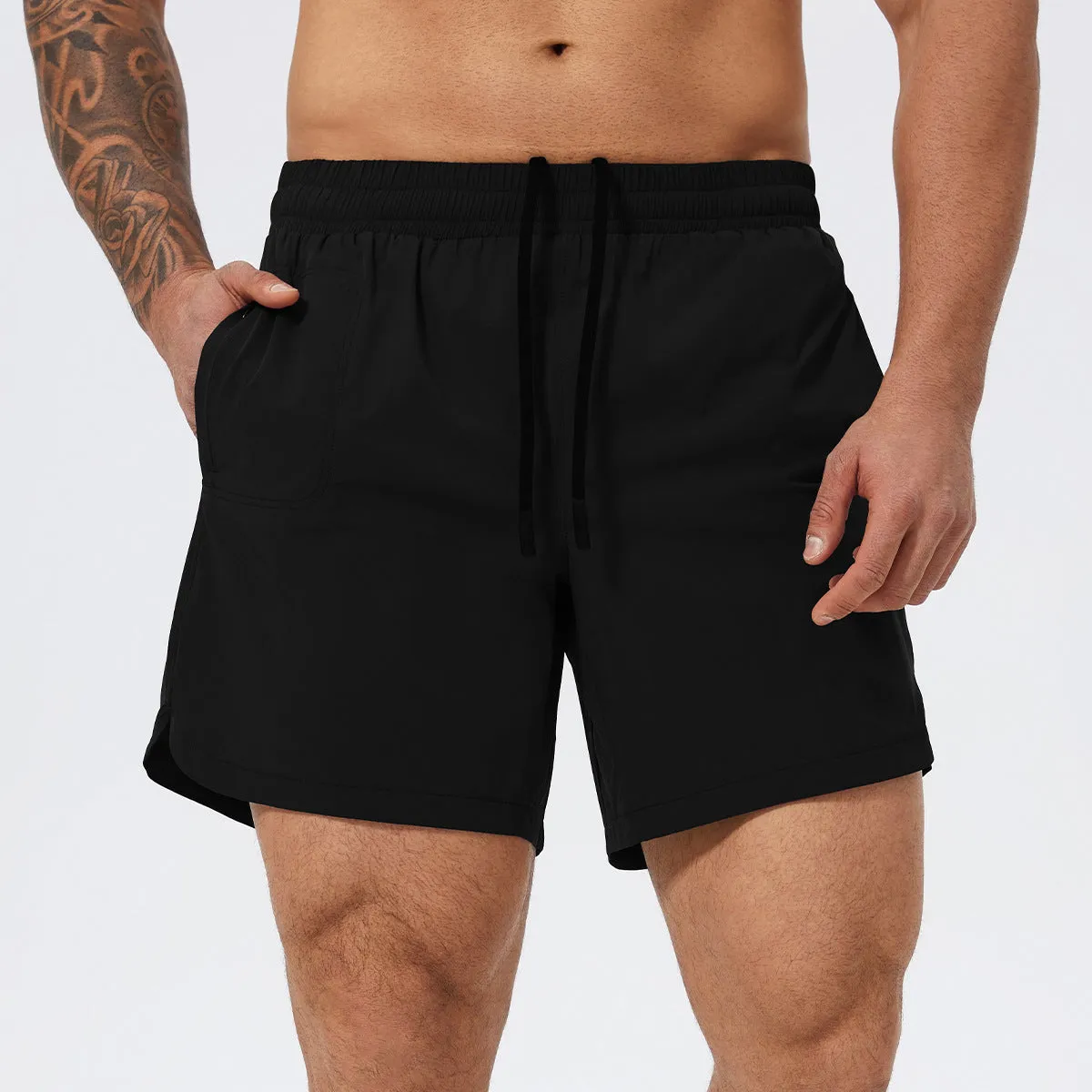 Men's nylon sports shorts in black, grey, red or blue for basketball tennis running