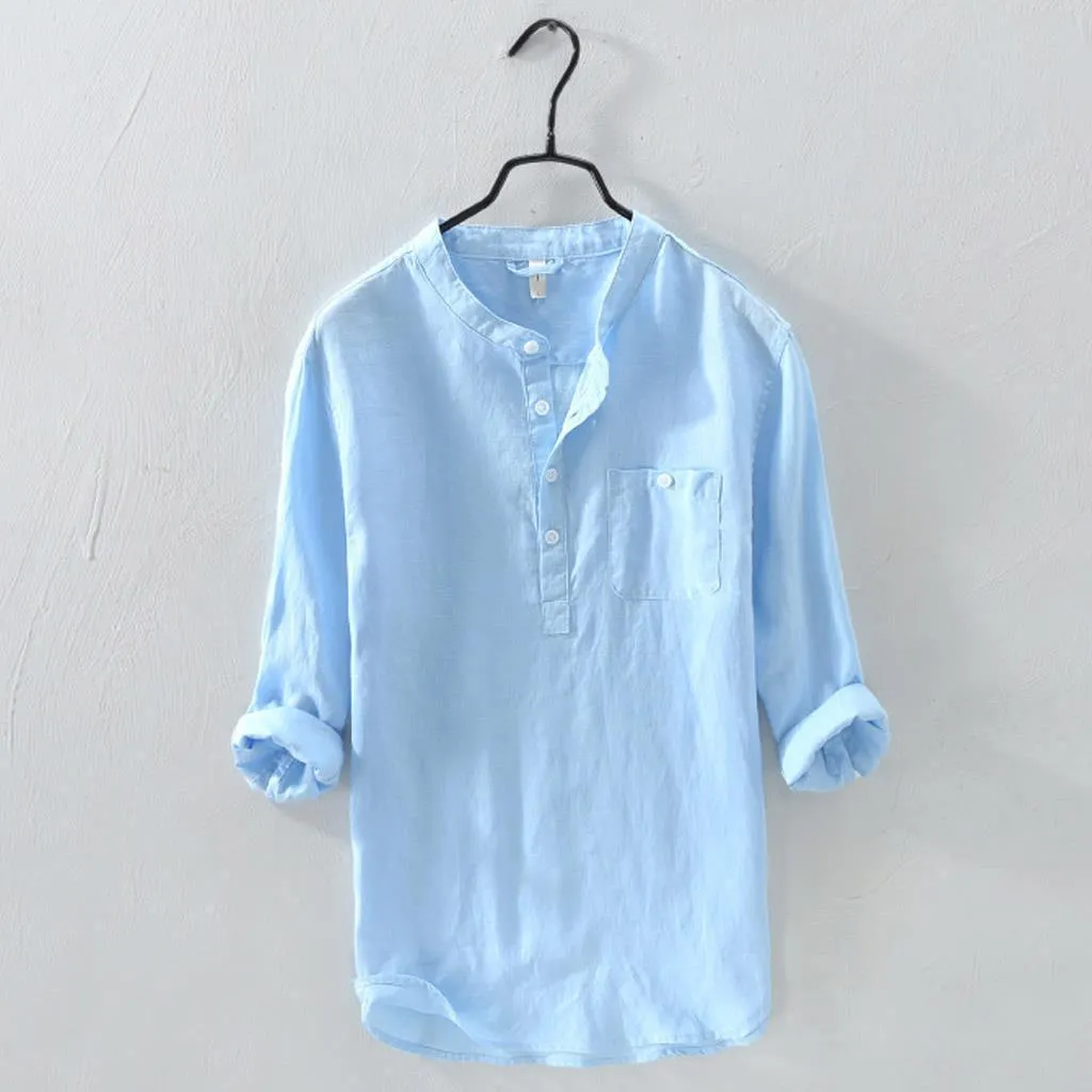 Plain cotton t-shirt in blue, front view, sizes S to 4XL
