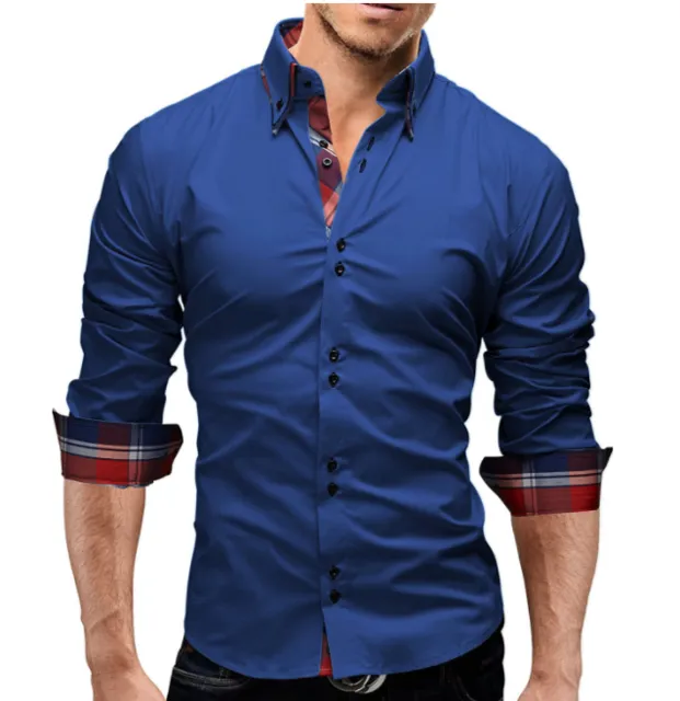 Classic inner slim men shirt in cotton polyester, 40% cotton, available in five colours and sizes M to 3XL.